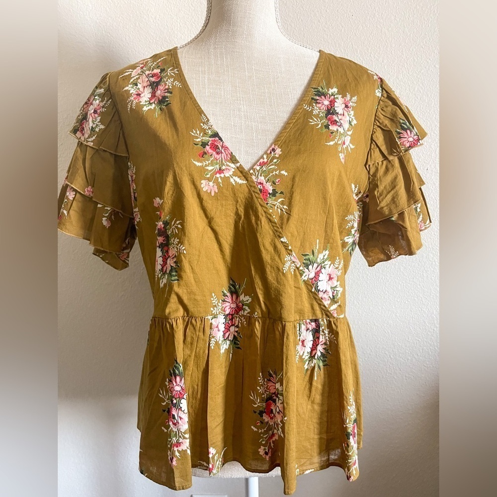NWT Madewell Corsage Floral Peplum Blouse | Size 12